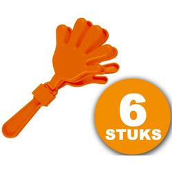 Oranje Feestartikel | 6 stuks Oranje Handjesklapper | Nederlands Elftal EK Voetbal
